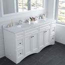 Modern Fittings Talisa 72" Double Bath Vanity with Calacatta Quartz Top and Round Sinks with Matching Mirror