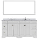 Modern Fittings Talisa 72" Double Bath Vanity with Calacatta Quartz Top and Round Sinks with Matching Mirror