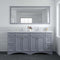 Modern Fittings Talisa 72" Double Bath Vanity with Calacatta Quartz Top and Square Sinks with Matching Mirror