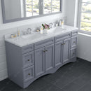 Modern Fittings Talisa 72" Double Bath Vanity with Calacatta Quartz Top and Square Sinks with Matching Mirror