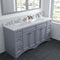 Modern Fittings Talisa 72" Double Bath Vanity with Calacatta Quartz Top and Square Sinks with Matching Mirror