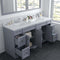 Modern Fittings Talisa 72" Double Bath Vanity with Calacatta Quartz Top and Square Sinks with Matching Mirror