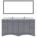 Modern Fittings Talisa 72" Double Bath Vanity with Calacatta Quartz Top and Square Sinks with Matching Mirror