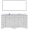 Modern Fittings Talisa 72" Double Bath Vanity with Calacatta Quartz Top and Square Sinks with Matching Mirror