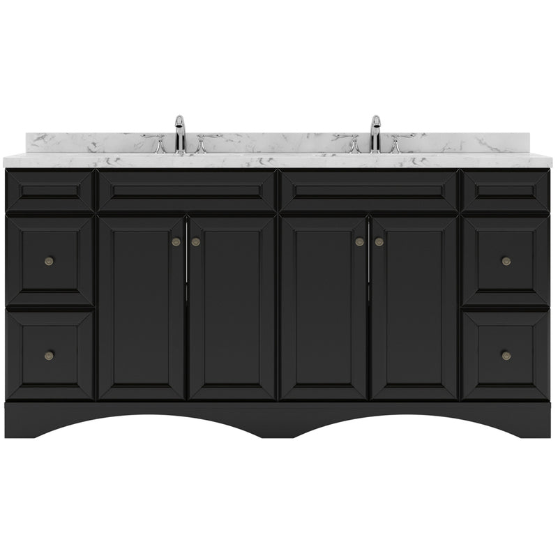 Modern Fittings Talisa 72" Double Bath Vanity with Cultured Marble Quartz Top and Round Sinks with Matching Mirror