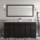 Modern Fittings Talisa 72" Double Bath Vanity with Cultured Marble Quartz Top and Round Sinks with Matching Mirror