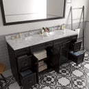 Modern Fittings Talisa 72" Double Bath Vanity with Cultured Marble Quartz Top and Round Sinks with Matching Mirror