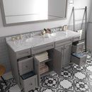 Modern Fittings Talisa 72" Double Bath Vanity with Cultured Marble Quartz Top and Round Sinks Faucets