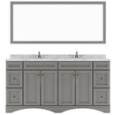 Modern Fittings Talisa 72" Double Bath Vanity with Cultured Marble Quartz Top and Round Sinks with Matching Mirror