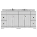 Modern Fittings Talisa 72" Double Bath Vanity with Cultured Marble Quartz Top and Round Sinks with Matching Mirror