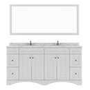 Modern Fittings Talisa 72" Double Bath Vanity with Cultured Marble Quartz Top and Round Sinks with Matching Mirror