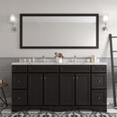 Modern Fittings Talisa 72" Double Bath Vanity with Cultured Marble Quartz Top and Square Sinks Faucets