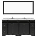 Modern Fittings Talisa 72" Double Bath Vanity with Cultured Marble Quartz Top and Square Sinks Faucets