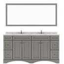 Modern Fittings Talisa 72" Double Bath Vanity with Cultured Marble Quartz Top and Square Sinks Faucets