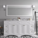 Modern Fittings Talisa 72" Double Bath Vanity with Cultured Marble Quartz Top and Square Sinks Faucets