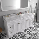 Modern Fittings Talisa 72" Double Bath Vanity with Cultured Marble Quartz Top and Square Sinks Faucets