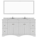 Modern Fittings Talisa 72" Double Bath Vanity with Cultured Marble Quartz Top and Square Sinks Faucets