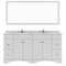 Modern Fittings Talisa 72" Double Bath Vanity with Cultured Marble Quartz Top and Square Sinks Faucets