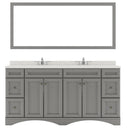 Modern Fittings Talisa 72" Double Bath Vanity with Quartz Top and Round Sinks with Matching Mirror