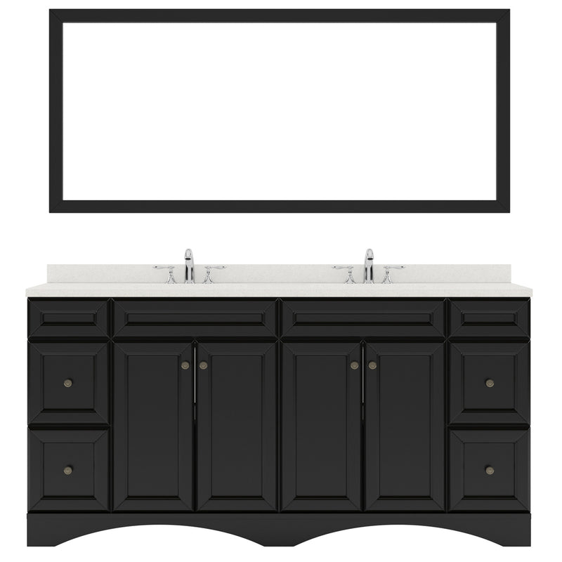 Modern Fittings Talisa 72" Double Bath Vanity with Quartz Top and Round Sinks with Matching Mirror