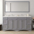 Modern Fittings Talisa 72" Double Bath Vanity with Quartz Top and Round Sinks with Matching Mirror