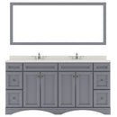 Modern Fittings Talisa 72" Double Bath Vanity with Quartz Top and Round Sinks with Matching Mirror