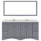 Modern Fittings Talisa 72" Double Bath Vanity with Quartz Top and Round Sinks with Matching Mirror