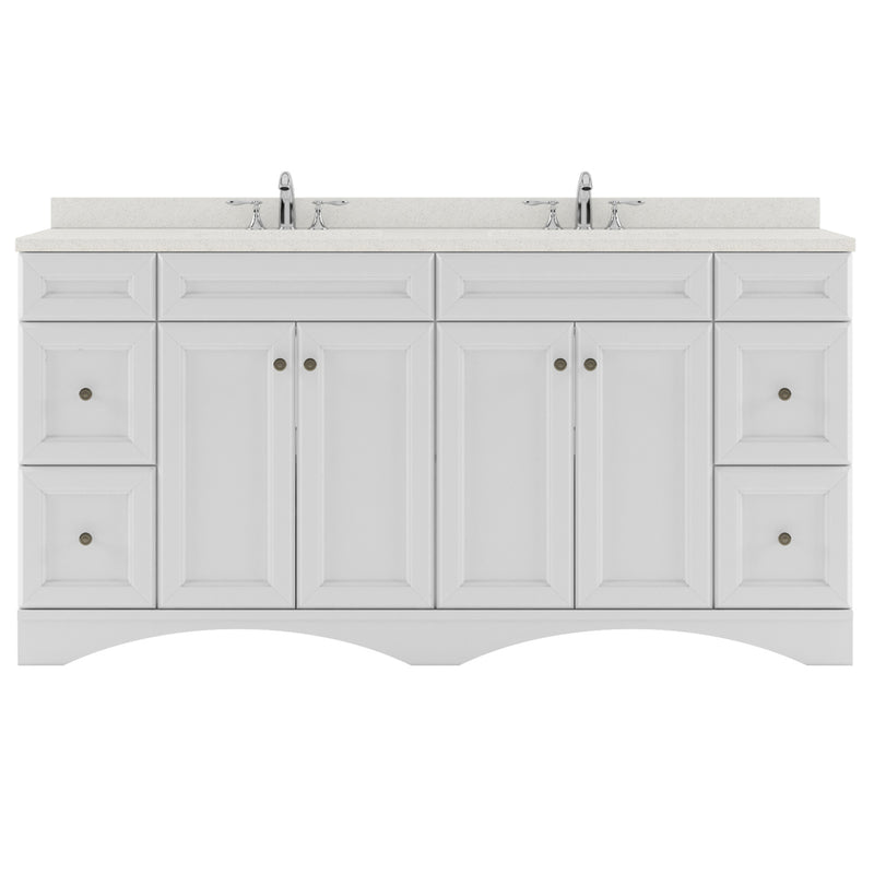 Modern Fittings Talisa 72" Double Bath Vanity with Quartz Top and Round Sinks with Matching Mirror