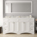 Modern Fittings Talisa 72" Double Bath Vanity with Dazzle White Quartz Top and Round Sinks Faucets