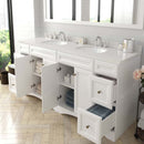 Modern Fittings Talisa 72" Double Bath Vanity with Dazzle White Quartz Top and Round Sinks Faucets