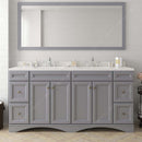 Modern Fittings Talisa 72" Double Bath Vanity with Quartz Top and Square Sinks with Matching Mirror