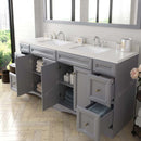 Modern Fittings Talisa 72" Double Bath Vanity with Quartz Top and Square Sinks with Matching Mirror