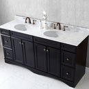 Modern Fittings Talisa 72" Double Bath Vanity Marble Top and Round Sinks with Matching Mirror