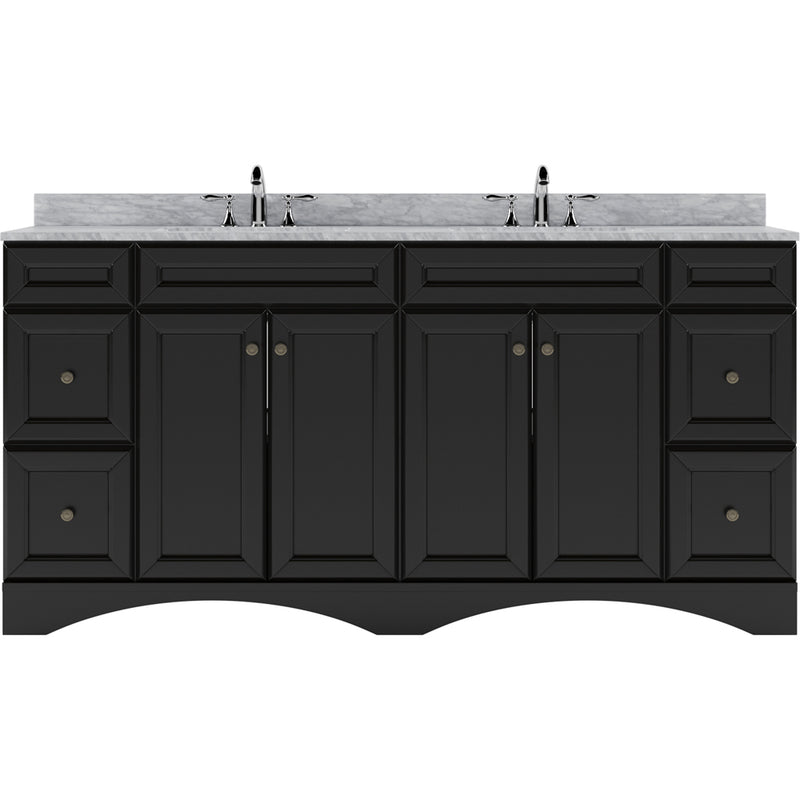 Modern Fittings Talisa 72" Double Bath Vanity Marble Top and Round Sinks with Matching Mirror