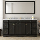 Modern Fittings Talisa 72" Double Bath Vanity Marble Top and Round Sinks with Matching Mirror