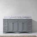 Modern Fittings Talisa 72" Double Bath Vanity Marble Top and Round Sinks with Matching Mirror