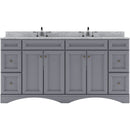 Modern Fittings Talisa 72" Double Bath Vanity Marble Top and Round Sinks with Matching Mirror