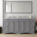 Modern Fittings Talisa 72" Double Bath Vanity Marble Top and Round Sinks with Matching Mirror