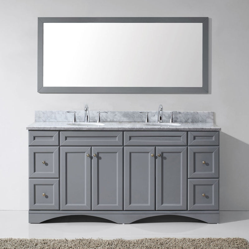 Modern Fittings Talisa 72" Double Bath Vanity with Marble Top and Round Sinks Faucets