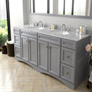 Modern Fittings Talisa 72" Double Bath Vanity Marble Top and Round Sinks with Matching Mirror