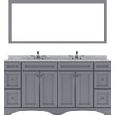 Modern Fittings Talisa 72" Double Bath Vanity Marble Top and Round Sinks with Matching Mirror