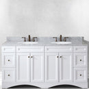 Modern Fittings Talisa 72" Double Bath Vanity Marble Top and Round Sinks with Matching Mirror