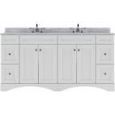 Modern Fittings Talisa 72" Double Bath Vanity Marble Top and Round Sinks with Matching Mirror