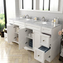 Modern Fittings Talisa 72" Double Bath Vanity Marble Top and Round Sinks with Matching Mirror