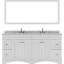 Modern Fittings Talisa 72" Double Bath Vanity Marble Top and Round Sinks with Matching Mirror