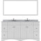 Modern Fittings Talisa 72" Double Bath Vanity with Marble Top and Round Sinks Faucets