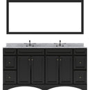 Modern Fittings Talisa 72" Double Bath Vanity Marble Top and Square Sinks with Matching Mirror