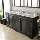 Modern Fittings Talisa 72" Double Bath Vanity Marble Top and Square Sinks with Matching Mirror