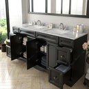 Modern Fittings Talisa 72" Double Bath Vanity with Marble Top and Square Sinks Faucets