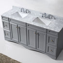 Modern Fittings Talisa 72" Double Bath Vanity Marble Top and Square Sinks with Matching Mirror